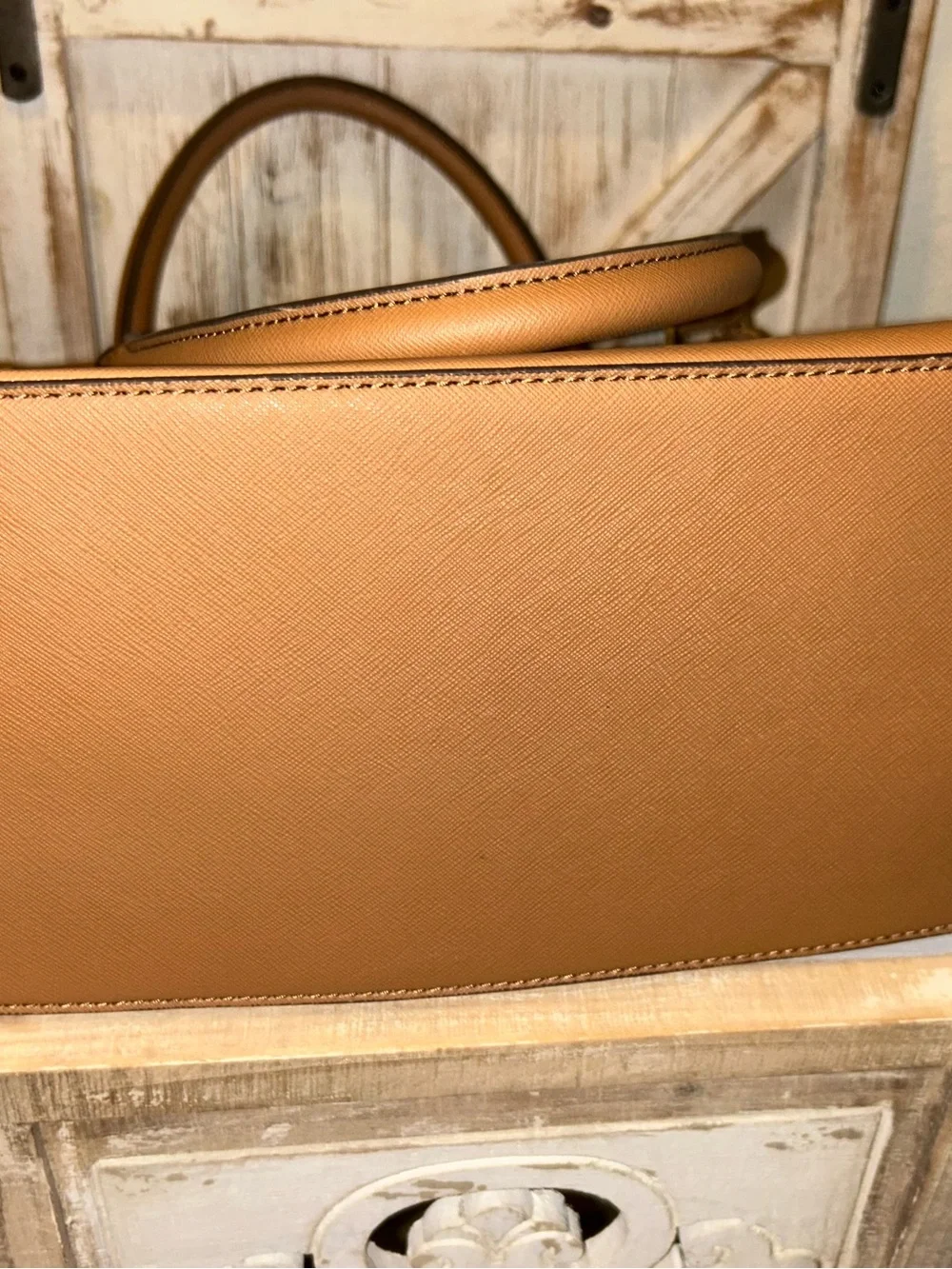 Anne Klein Floral Dome Satchel Bag Cream Tan Brown NEW